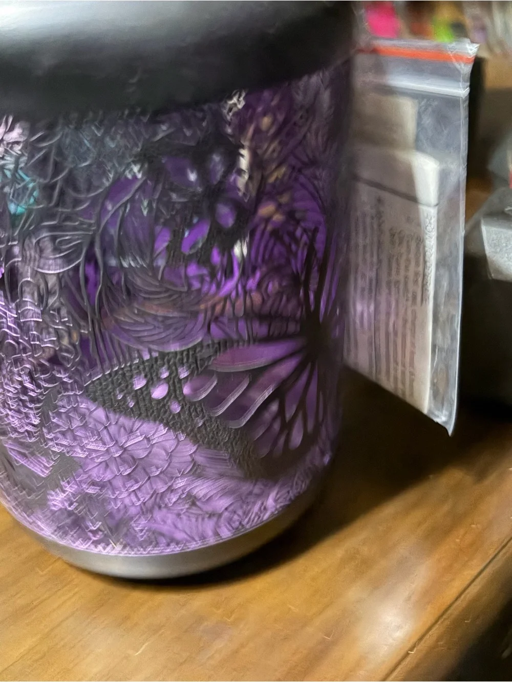 Purple Metal Filigree Lantern - Unbranded